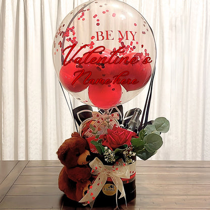 Be my valentine Balloon Basket