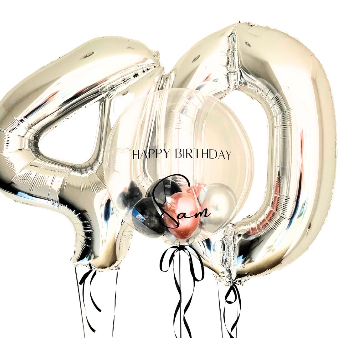 Personalised Clear Balloon Bubble 50cm & two balloon Numbers