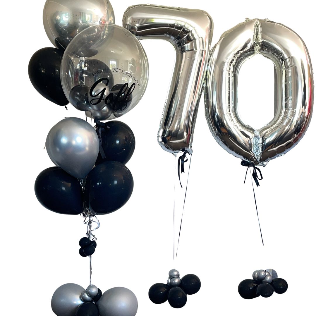 Personalised balloon bubble Deluxe & two balloon Numbers