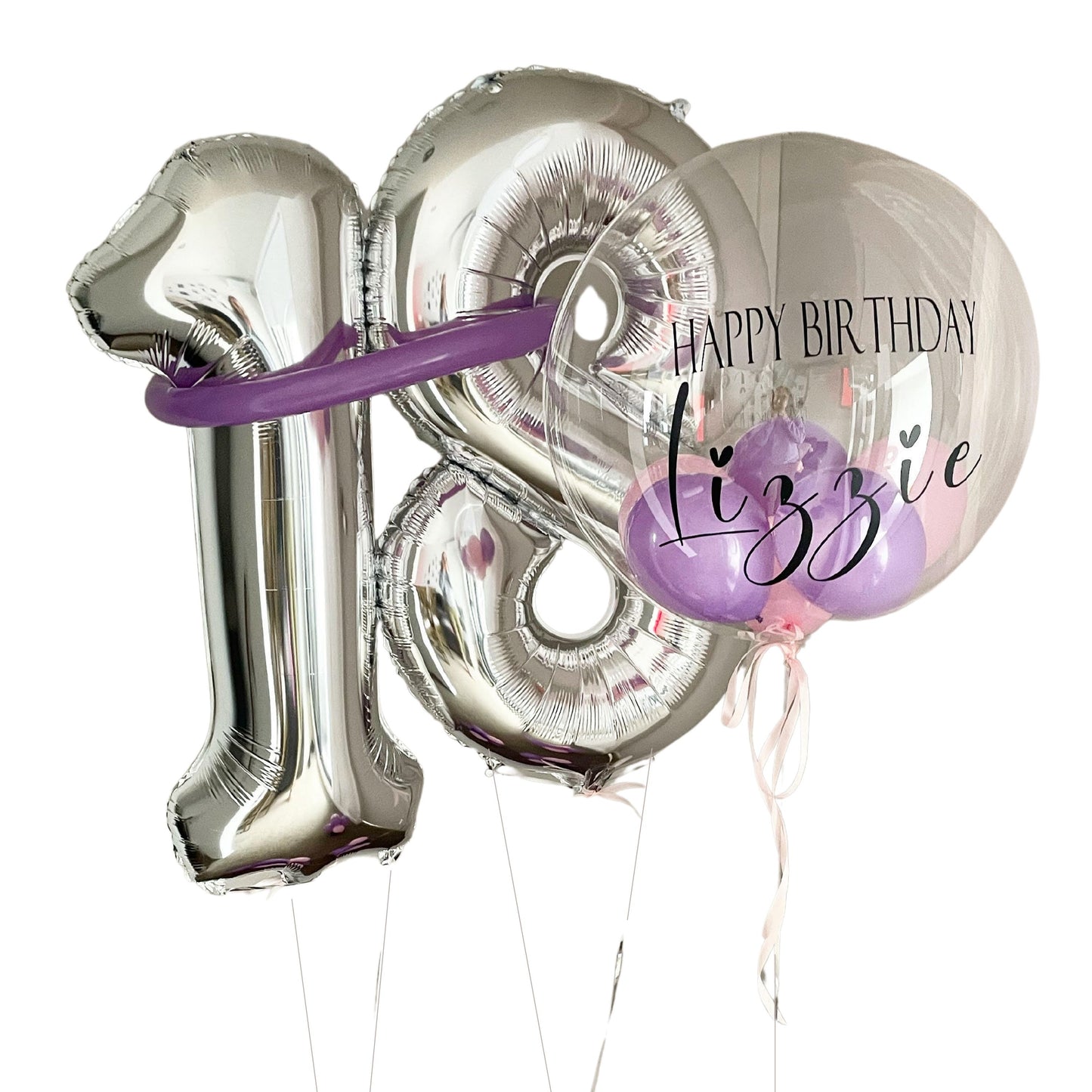 Personalised Clear Balloon Bubble 50cm & two balloon Numbers